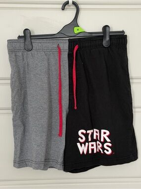 Disney Parks Star Wars Men's Split Shorts Heather Gray Black Red Drawstring M